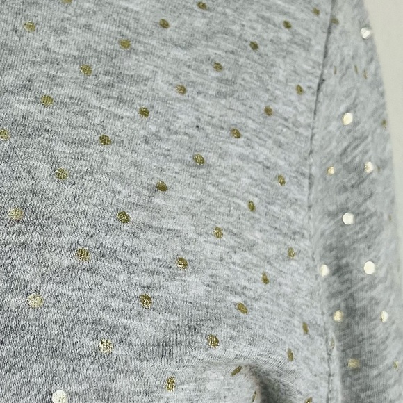 LOFT Heather Gray Gold Polka Dot Tee - Picture 5 of 8
